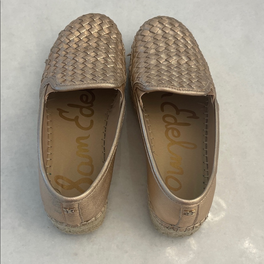 Sam Edelman Metallic Woven Espadrille Slip-On - Rose Gold - Picture 3 of 5